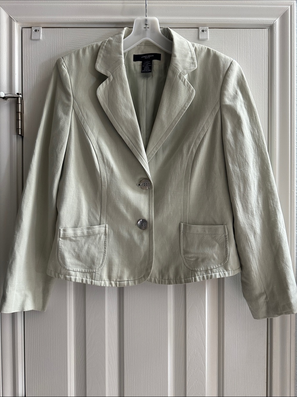 Vintage Jones Wear Mint Tailored Two-Button Blazer Linen Silk 12P Capsule